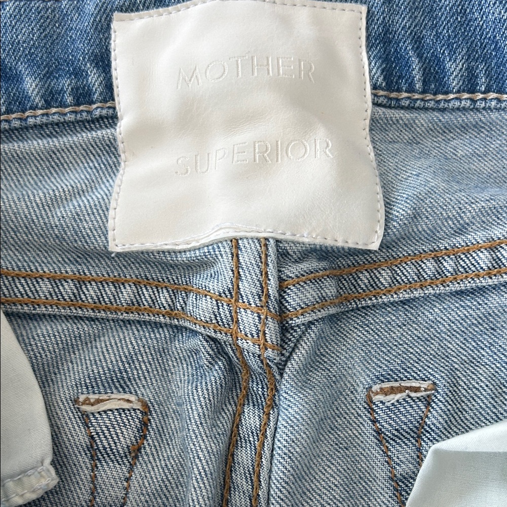 MOTHER Light Blue Straight Leg Jeans - Picture 7 of 10